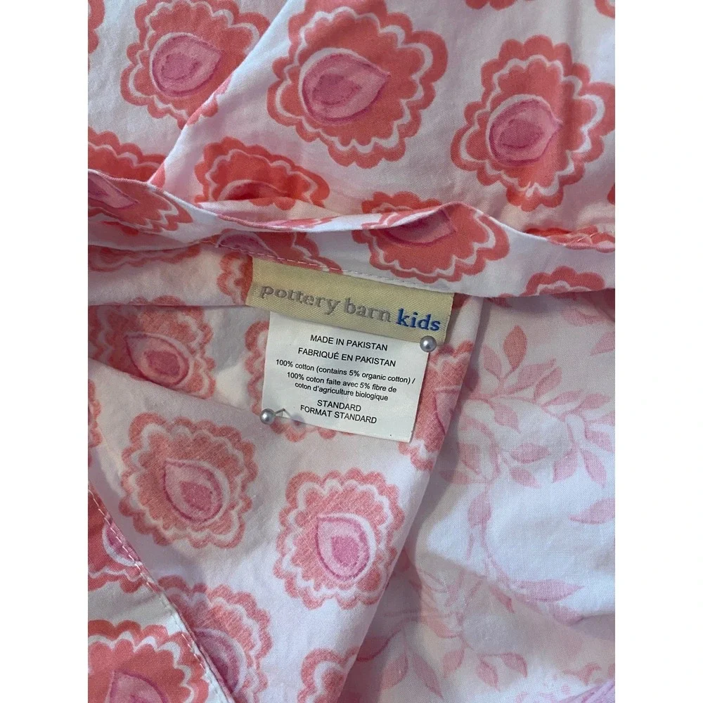 Pottery Barn Kids Twin Duvet Cover Set Pink Paisley Medallion Reversible Cotton